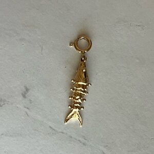 Vintage articulated fish 14k gold charm